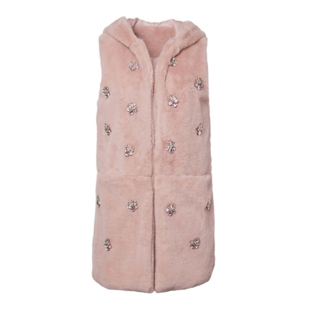 NWT Betsey Johnson hooded crystal vest
